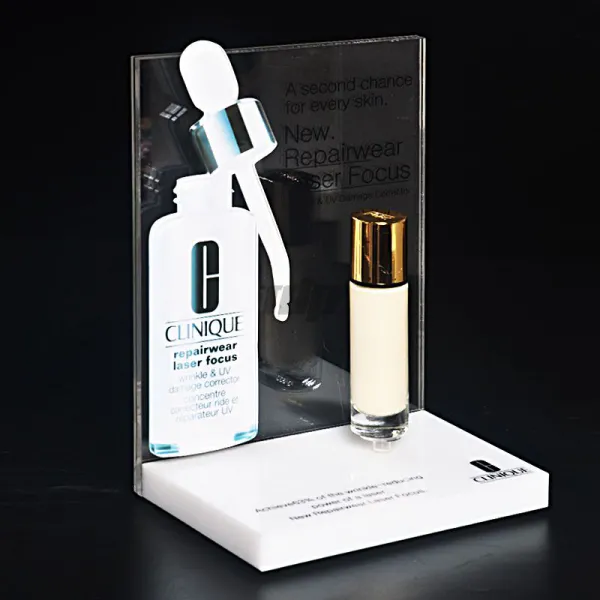 C1002 Clinique-Style Skincare Acrylic POS Countertop Display Stand