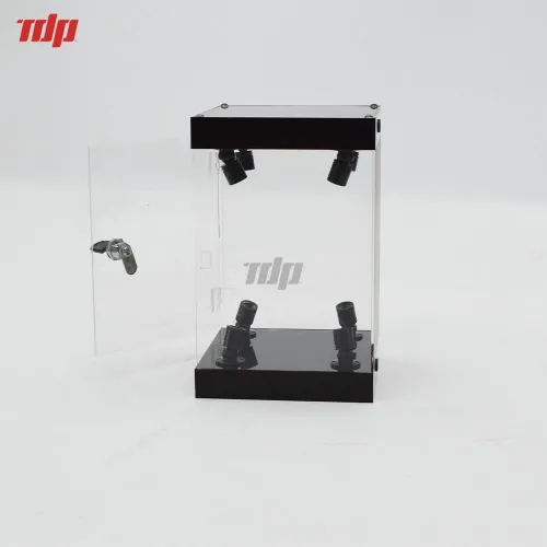 Custom Acrylic LED Light Rear Mirror Rotating Figure Case