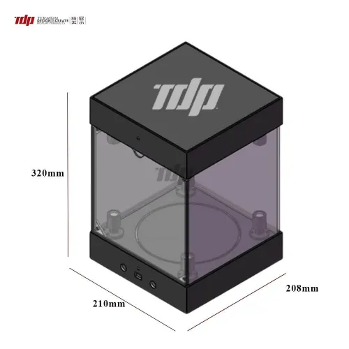 Custom Acrylic LED Light Rear Mirror Rotating Figure Case