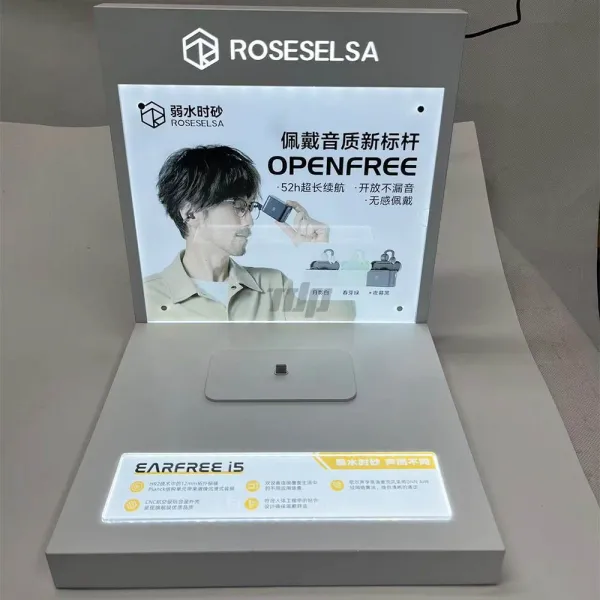 
E1004 Custom Headphone Stand Black Acrylic Headphone Display Stand Retail