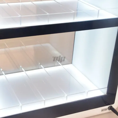 transparent layered acrylic vape display stand - clear e-cig retail POS display