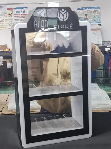 real picture black frame transparent acrylic vape display stand - retail e-cig POS display rack