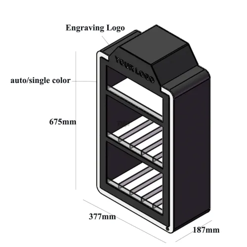 acrylic e-cigarette display stand diagram - retail POSM fixture design