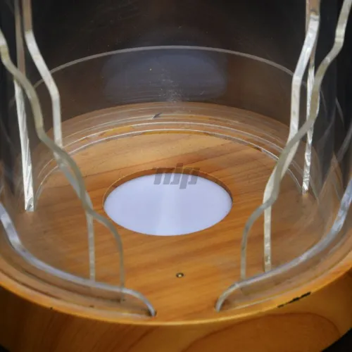 Interior of acrylic Chivas liquor bottle holder with LED light base