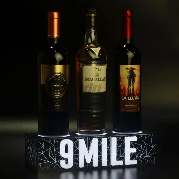 Custom LED wine display rack for red wine in liquor store shelf