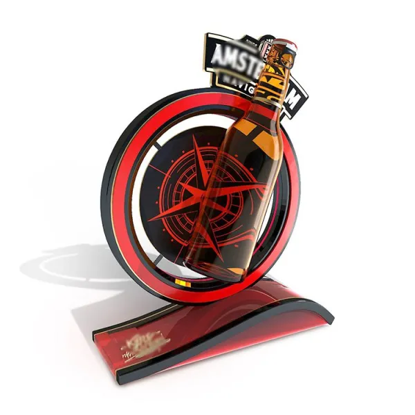 Amsterdam beer metal display with compass design for craft beer bars