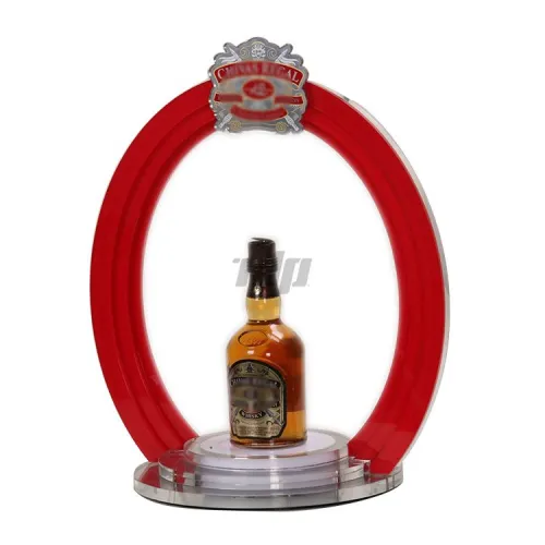 Stella Artois dual-bottle retail holder with LED lighting for supermarkets