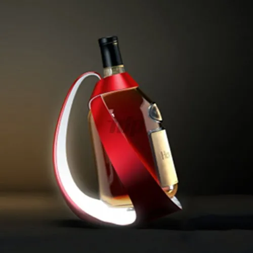 red LED acrylic Hennessy bottle display stand for bar countertops