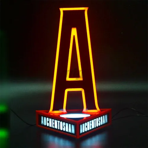 Custom acrylic whiskey bottle holder with neon light