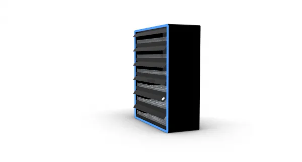 compliant tobacco display rack with linked doors (LED-lit)