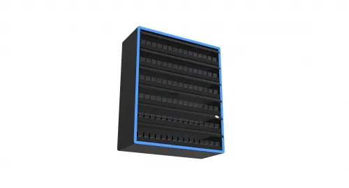 LED-lit tobacco shelving with regulation-compliant doors