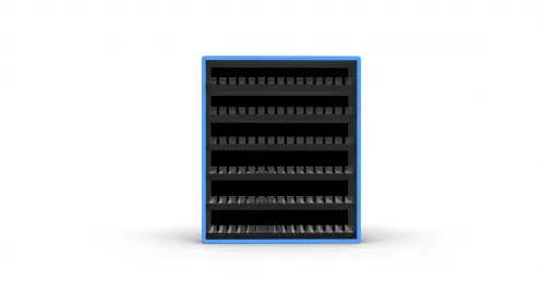 metal floor-standing LED cigarette display rack with regulation-compliant linked doors