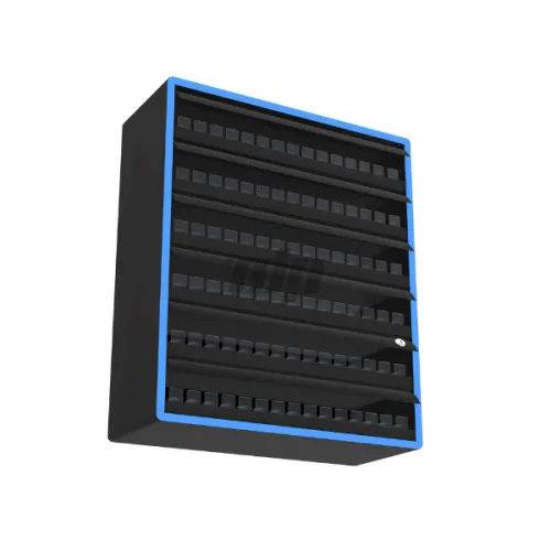 S1043 Compliant LED-Lit Tobacco Display Rack with Linked Doors - Heavy Duty Metal Floor Standing Cigarette Shelf