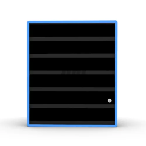 S1043 Compliant LED-Lit Tobacco Display Rack with Linked Doors - Heavy Duty Metal Floor Standing Cigarette Shelf