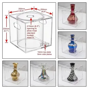 S1005 Clear Acrylic Hookah Display Stand with Handles