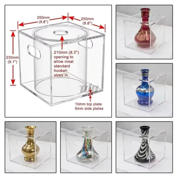 S1005 Clear Acrylic Hookah Display Stand with Handles