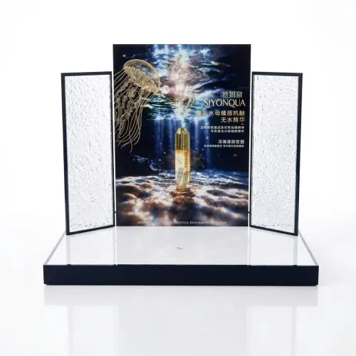 C1007 LED Acrylic Cosmetic Display Stand with Poster
