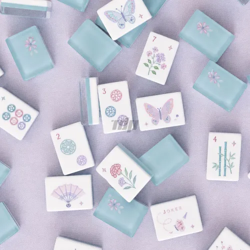Custom floral acrylic American mahjong tiles