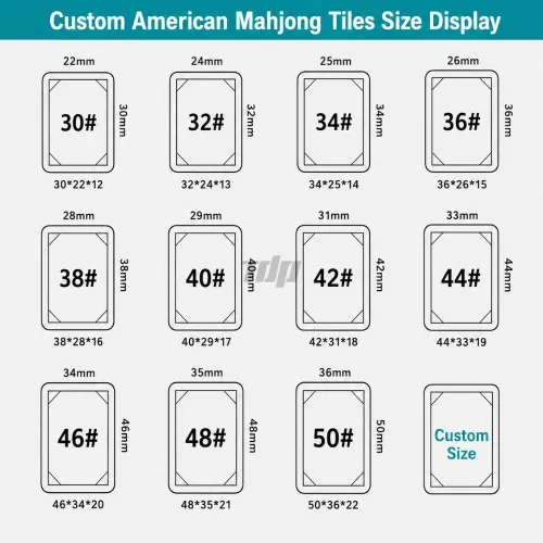 American mahjong tiles size specification chart