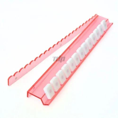 Pink acrylic mahjong rack and tile pusher