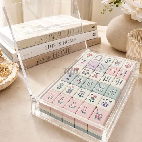 Open-top acrylic storage case for American mahjong set