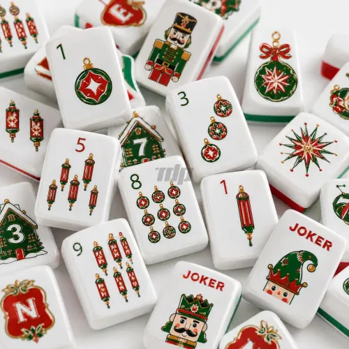 Festive custom printed American mahjong acrylic tiles for holiday gifts