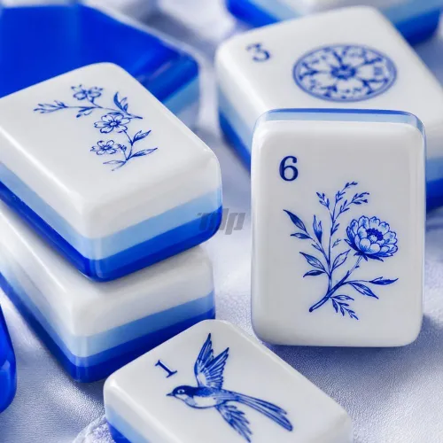 Close-up floral pattern custom American Mahjong tiles