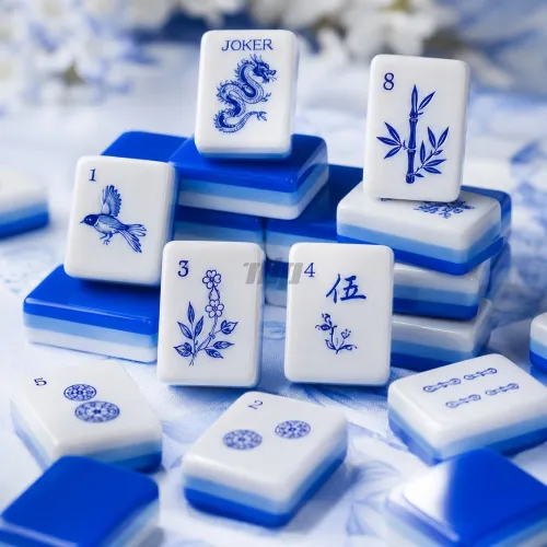 Custom printed American Mahjong tiles with joker