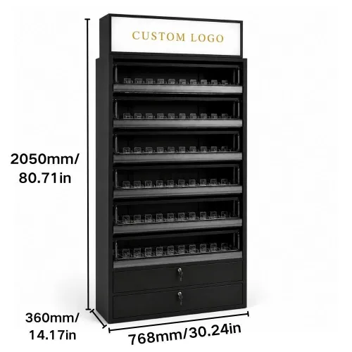 floor-standing cigarette display cabinet dimensions