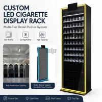 Custom Acrylic Cigarette Display Rack with Roller Shutter