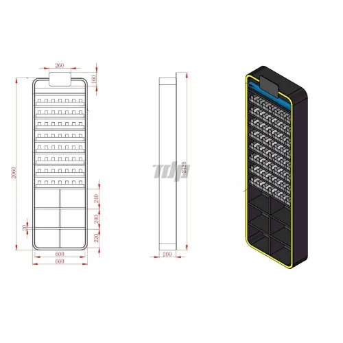 acrylic cigarette display rack with roller shutter dimensions