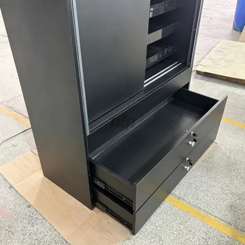 pull-out tray structure for wooden cigarette display cabinet