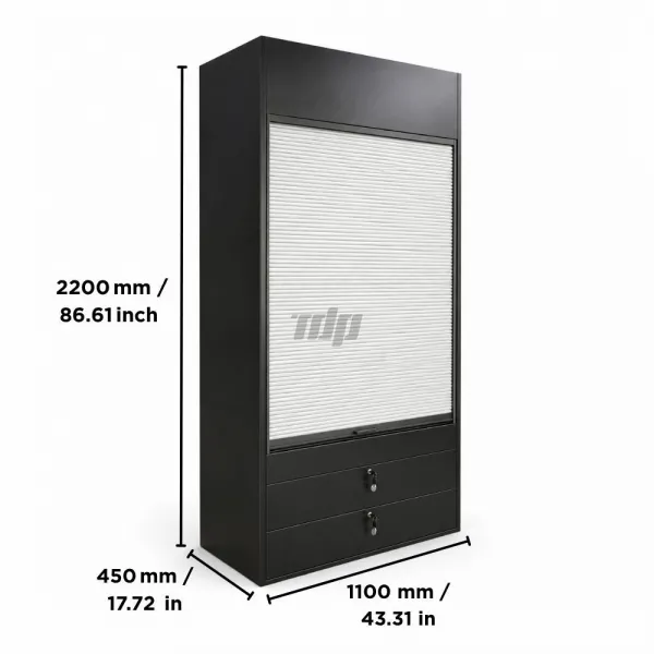 custom wooden cigarette display cabinet with roller shutters