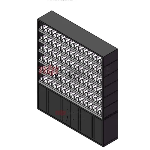 high capacity cigarette display cabinet with lower storage