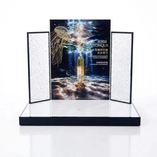 C1007 LED Acrylic Cosmetic Display Stand with Poster